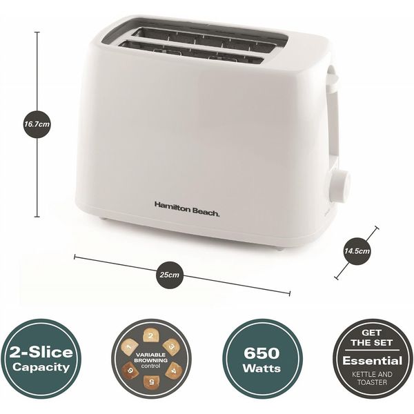 Hamilton Beach Essential Plastic Toaster 2 Slice White Open Box