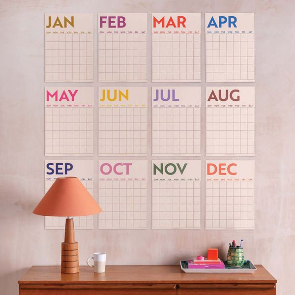 SUNDAY START | Undated A3 Wall Planner | 12 Pages | Simply Bright