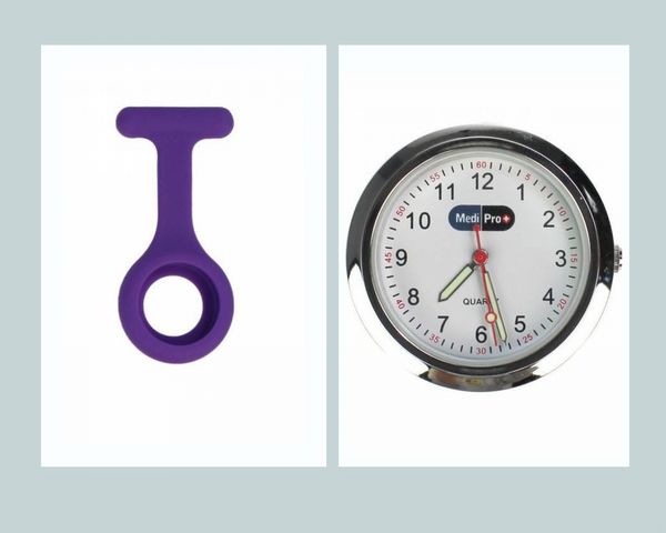 MediPro Nurses Fob Watch With Removable Silicon Cover - PURPLE